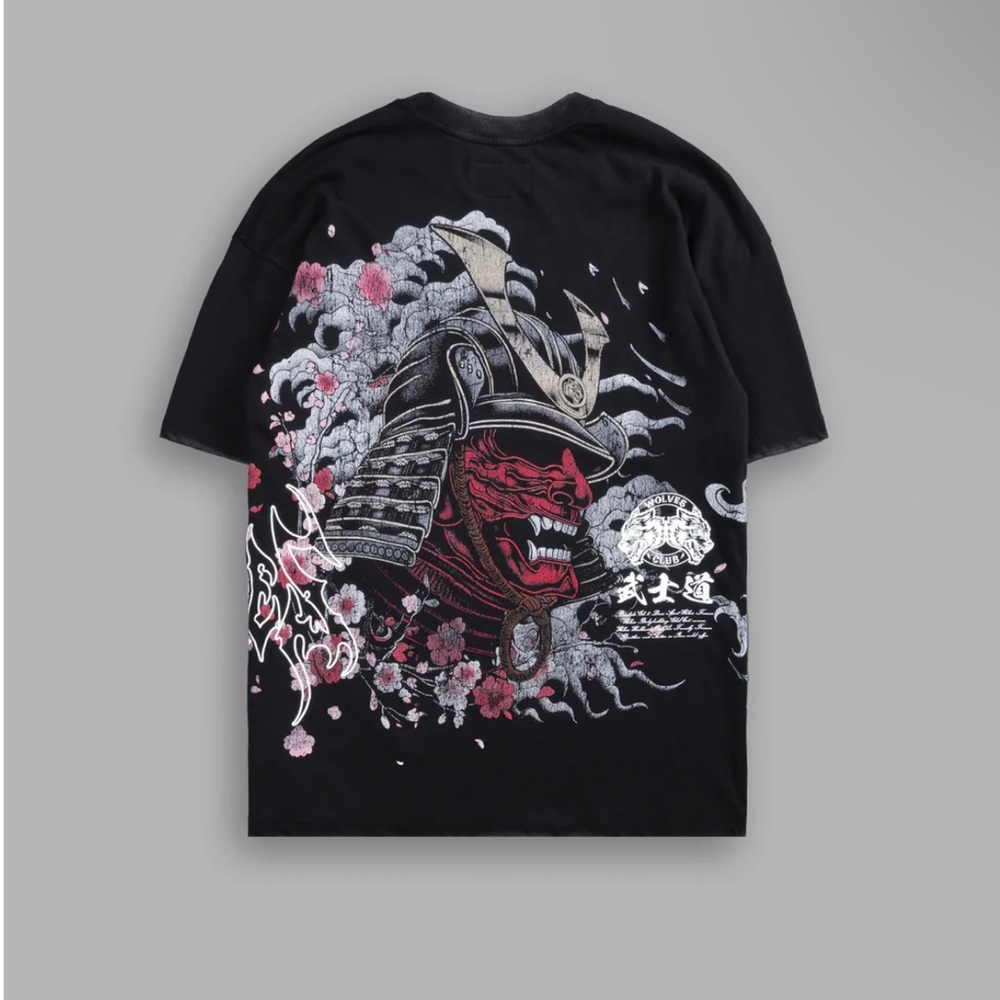 SAKURA WARRIOR "SIDE BY SIDE" OVERSIZED TEE IN BLACK darcsport